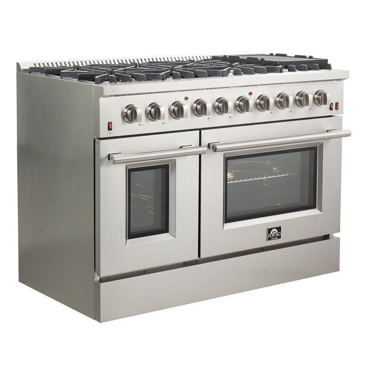 Galiano 48-inch Stainless Steel Dual-Fuel Range with Griddle