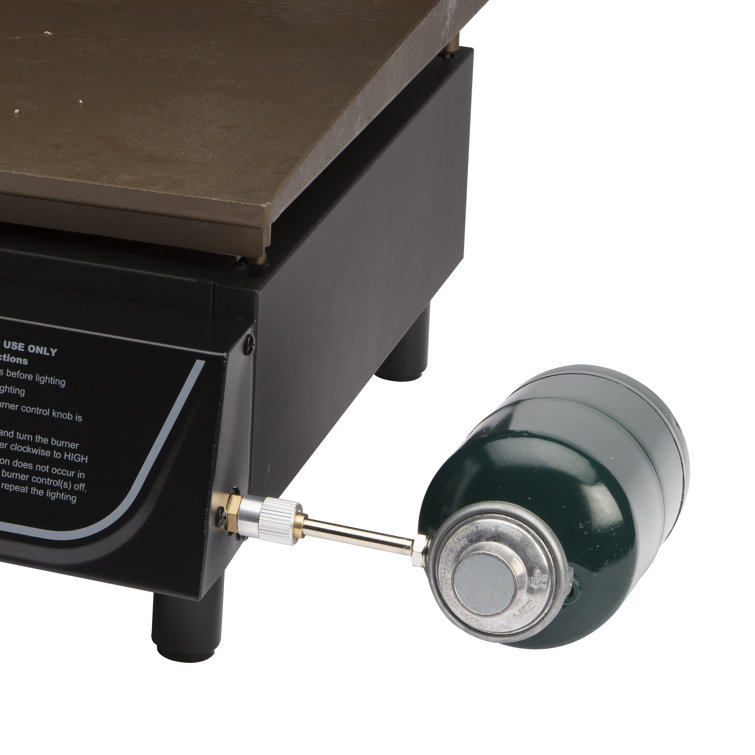 17" Black Stainless Steel Tabletop Gas Griddle with Hood
