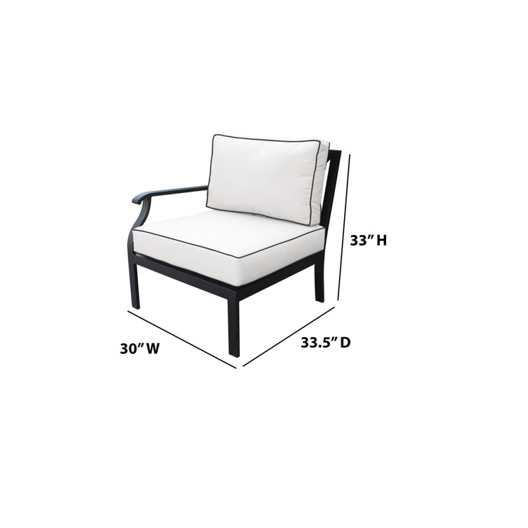 Madison Almond Cushioned Metal Frame Sectional Sofa