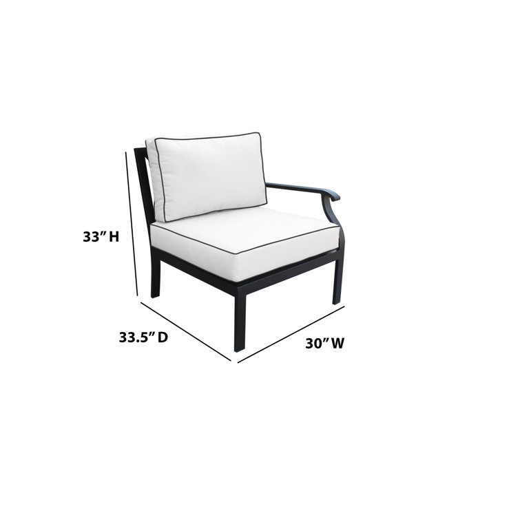 Madison Almond Cushioned Metal Frame Sectional Sofa
