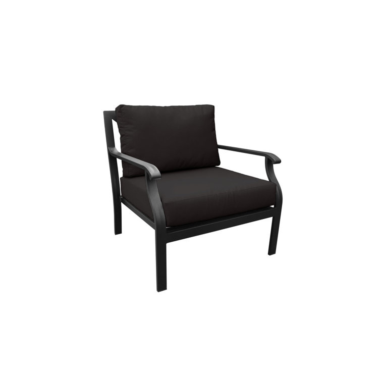 Onyx Matte Black Aluminum Lounge Chair with Acrylic Cushions