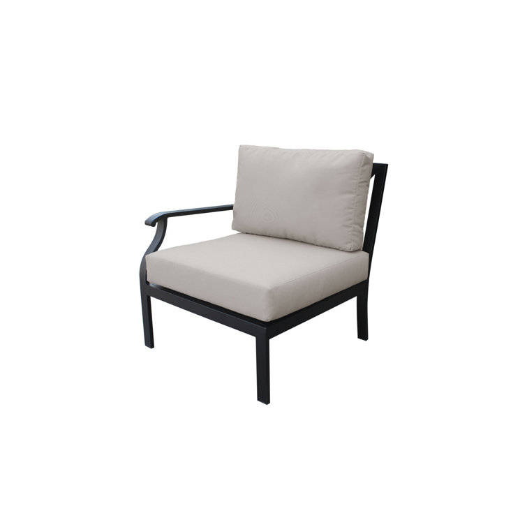 Madison Almond Cushioned Metal Frame Sectional Sofa