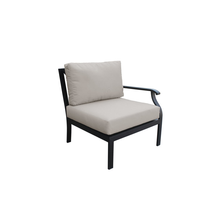 Madison Almond Cushioned Metal Frame Sectional Sofa