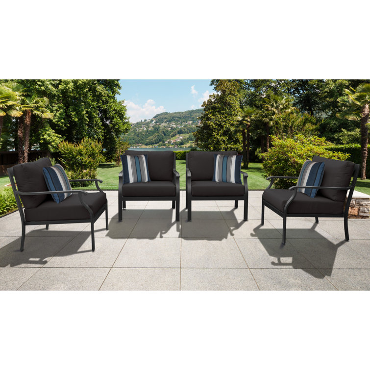 Onyx Matte Black Aluminum Lounge Chair with Acrylic Cushions