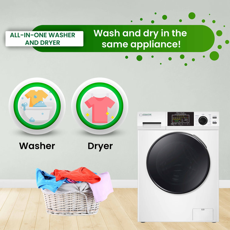 White 1.62cf Ventless All-in-One Washer Dryer with LED Control Panel