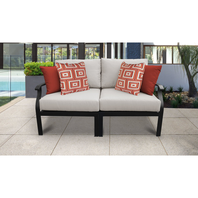 Madison Almond Cushioned Metal Frame Sectional Sofa