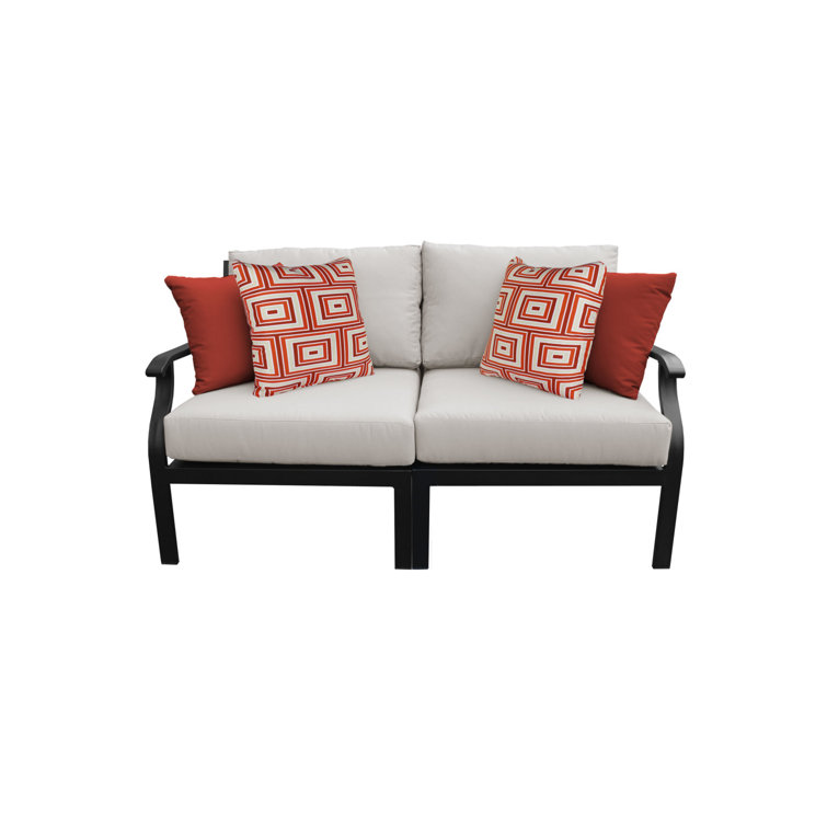 Madison Almond Cushioned Metal Frame Sectional Sofa