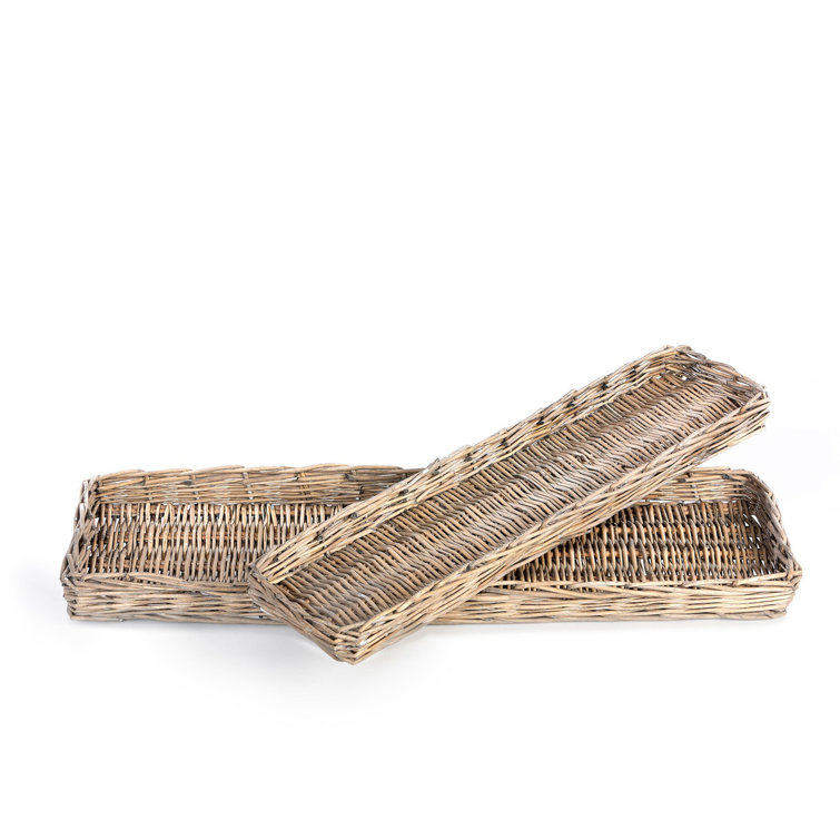 Natural Rattan Woven Bread Trays - Set of 2