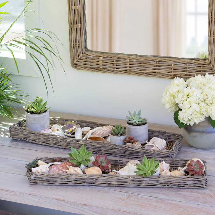 Natural Rattan Woven Bread Trays - Set of 2