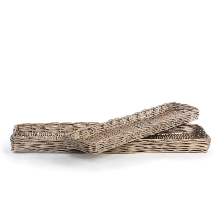 Natural Rattan Woven Bread Trays - Set of 2