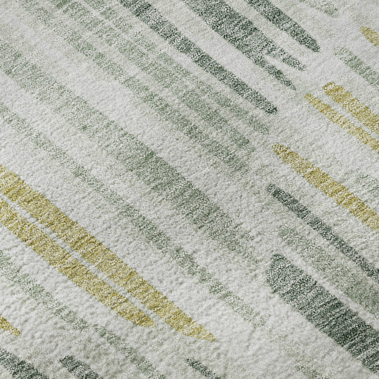 Premium Sage Green Rectangular Synthetic Washable Rug