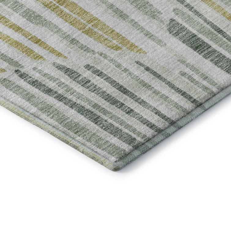 Premium Sage Green Rectangular Synthetic Washable Rug