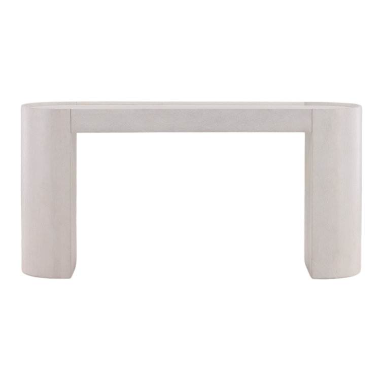 Antique White Wash Mango Wood Console Table with Storage