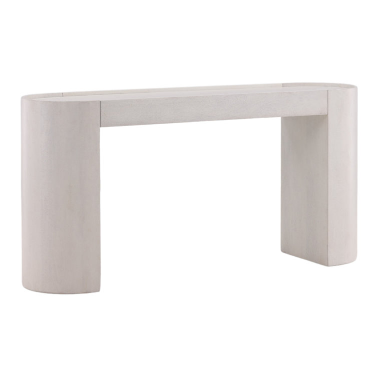 Antique White Wash Mango Wood Console Table with Storage