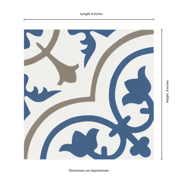 Zanzibar Blue and White Matte Porcelain Floor and Wall Tile