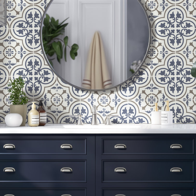 Zanzibar Blue and White Matte Porcelain Floor and Wall Tile