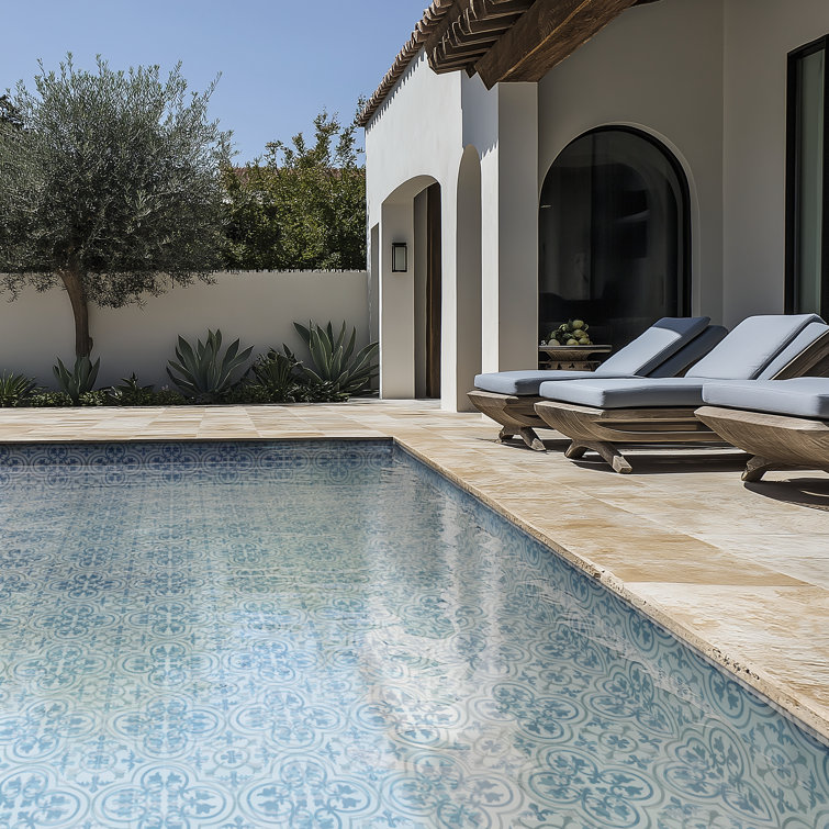 Zanzibar Blue and White Matte Porcelain Floor and Wall Tile