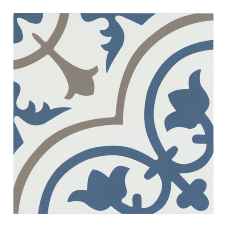 Zanzibar Blue and White Matte Porcelain Floor and Wall Tile