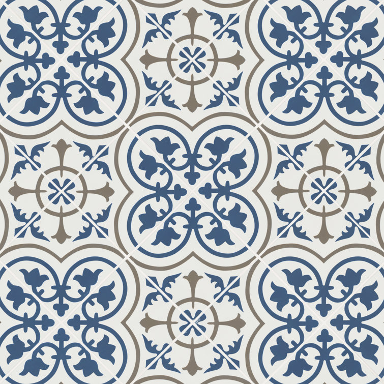 Zanzibar Blue and White Matte Porcelain Floor and Wall Tile