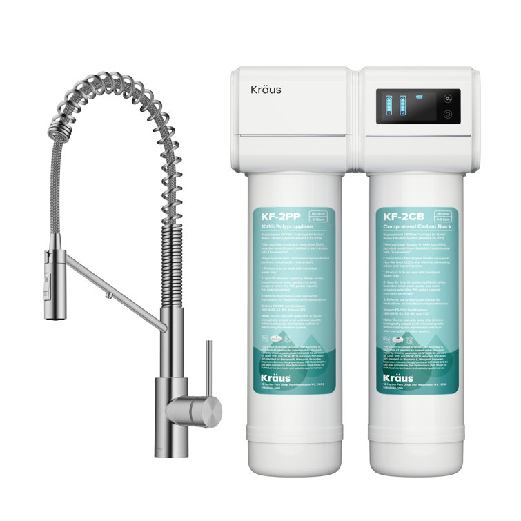 Stainless Steel Commercial Style Pull-Down Kitchen Faucet with Water Filter