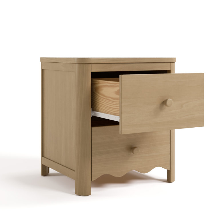 Driftwood Painted Lightweight 2 Drawer Nursery Nightstand