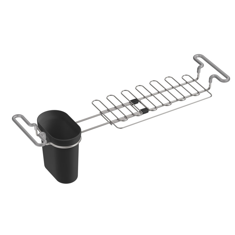 Charcoal Expandable Kitchen Sink Utility Rack with Soaking Cup