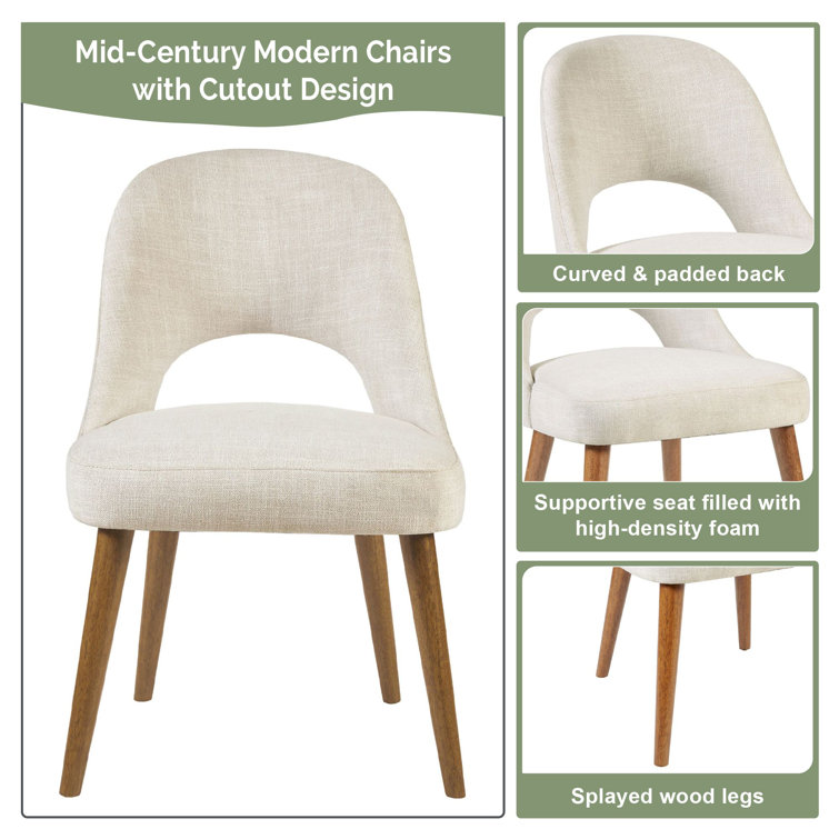 Nola High-Density Foam Upholstered Dining Side Chair in Orange/Dark Brown