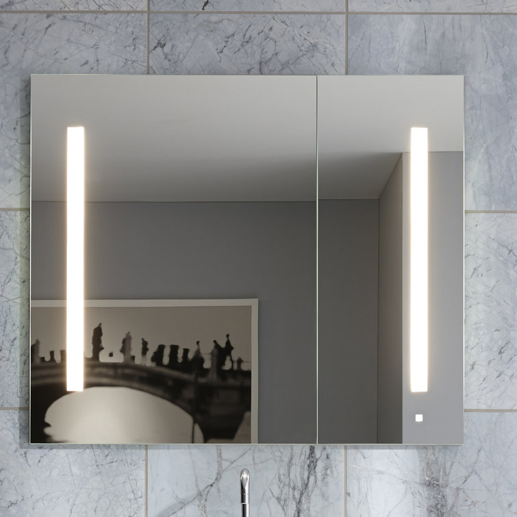 Modern Frameless Rectangular Medicine Cabinet with Bluetooth