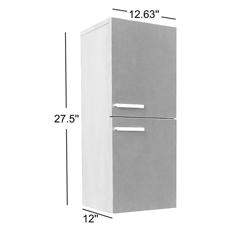 Teak Wall Mounted Bathroom Cabinet with Soft Closing Hinges