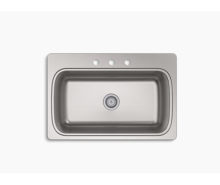 Verse 33'' Stainless Steel Single Bowl Drop-In Kitchen Sink