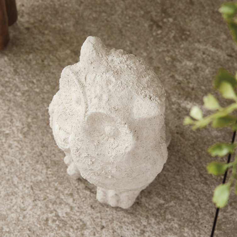 Small Weathered White Limestone Garden Rabbit Statue