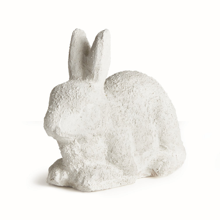 Large Weathered White Limestone Garden Rabbit Statue