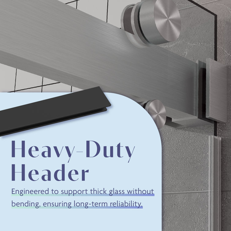Contemporary Frameless Double Sliding Shower Door with Clear Tempered Glass