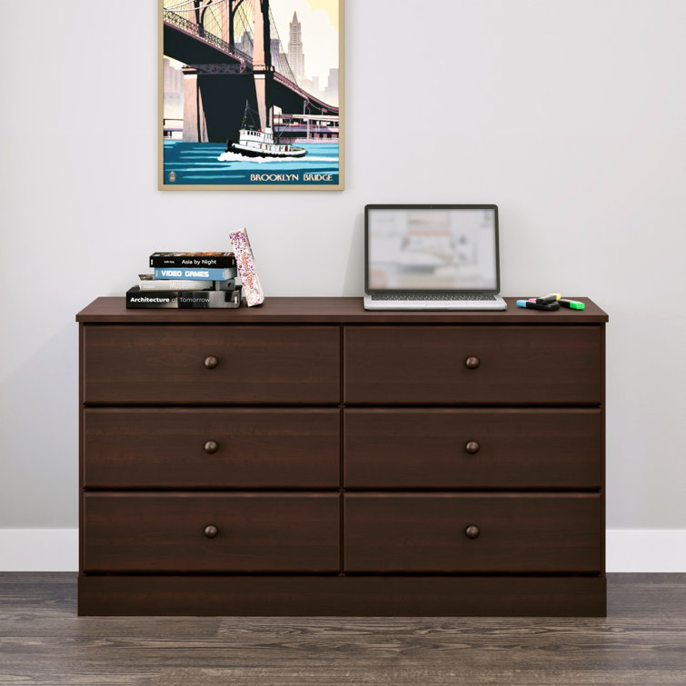 Espresso 55'' Horizontal Double Dresser with Extra Deep Drawers