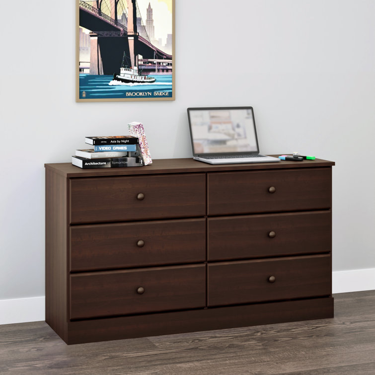 Espresso 55'' Horizontal Double Dresser with Extra Deep Drawers