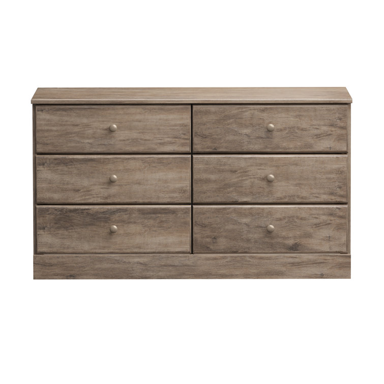 Astrid Farmhouse 6-Drawer Double Dresser in Drifted Gray Pine