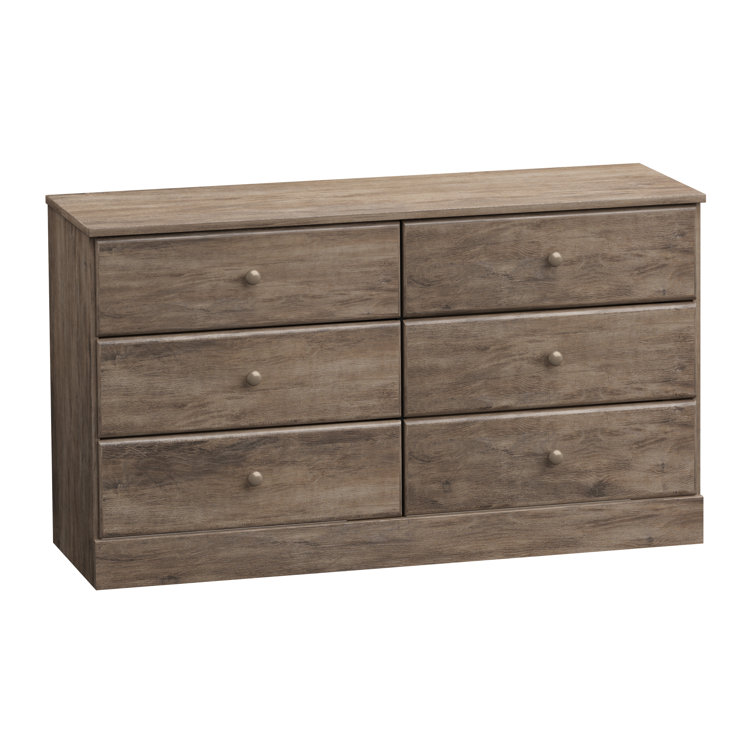 Astrid Farmhouse 6-Drawer Double Dresser in Drifted Gray Pine
