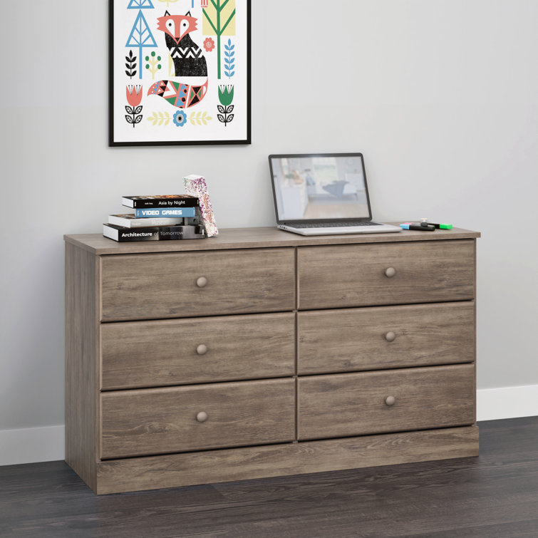 Astrid Farmhouse 6-Drawer Double Dresser in Drifted Gray Pine
