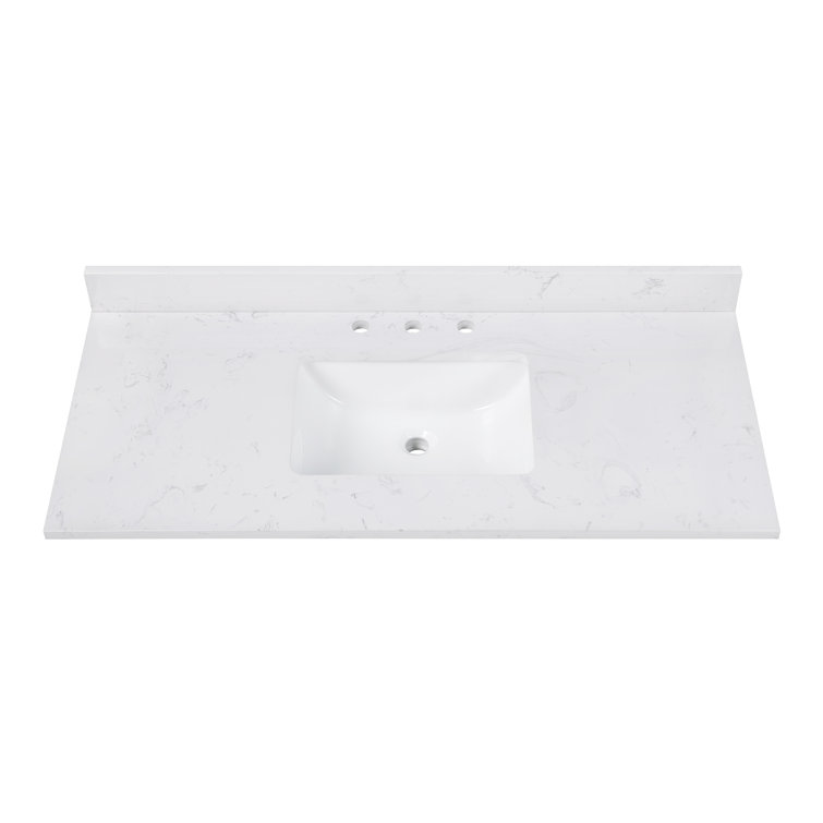 Cala White 49'' Engineered Stone Vanity Top with Sink