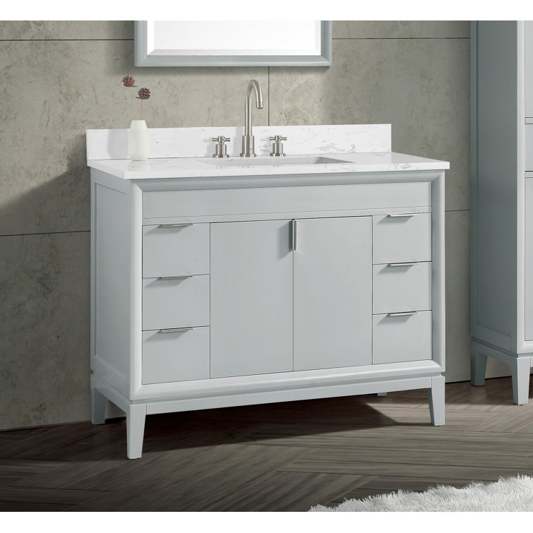 Cala White 49'' Engineered Stone Vanity Top with Sink