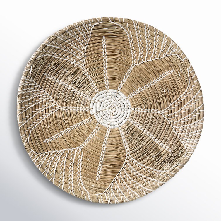 Eartha Light Brown and White Seagrass Wall Decor