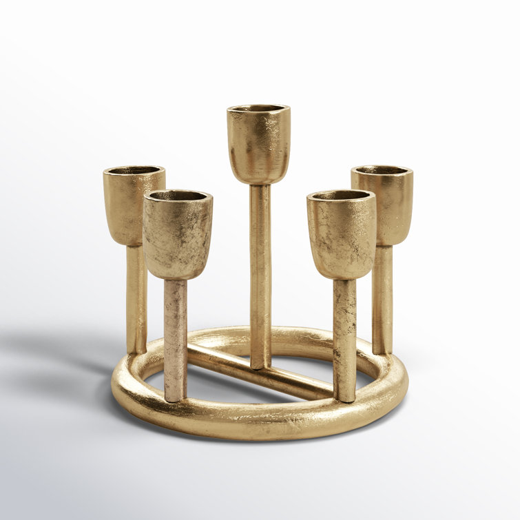 Gold Aluminum Advent Taper Candleholder for Tabletop