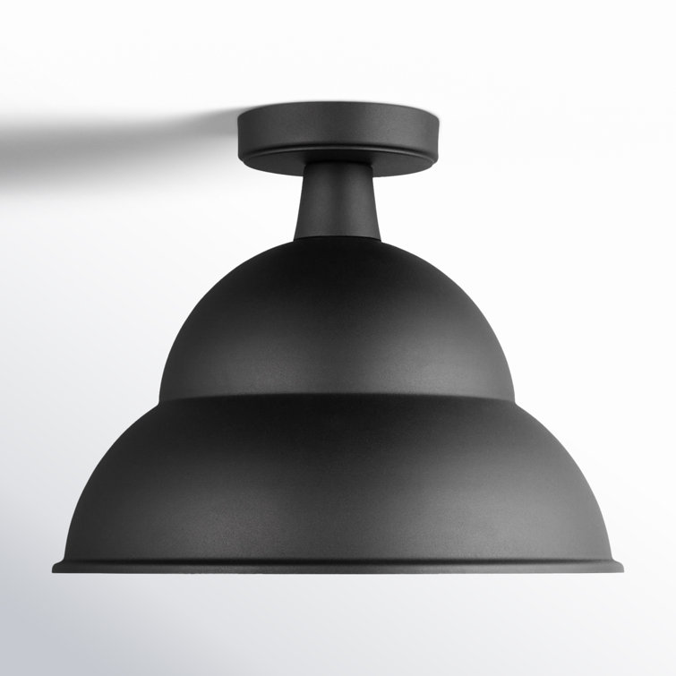 Black Aluminum Farmhouse Outdoor Flush Mount Light