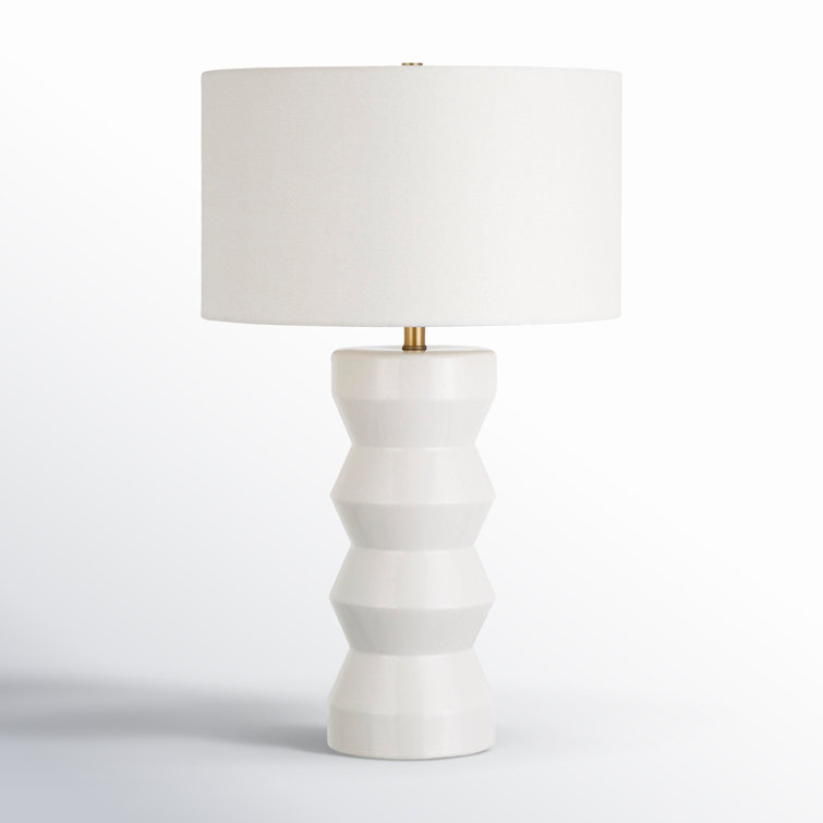 Carlin 26.5" Matte White Ceramic Table Lamp with Alexa Voice Control