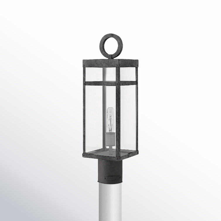 Aged Zinc 22.75" Outdoor Post Lantern with Clear Glass