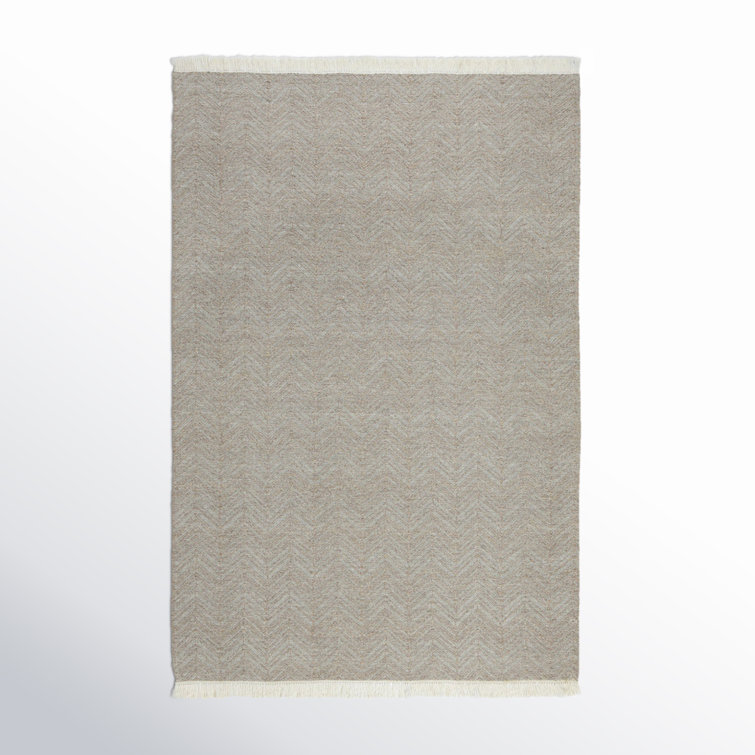 Light Grey Herringbone Handwoven Reversible 4' x 6' Rug