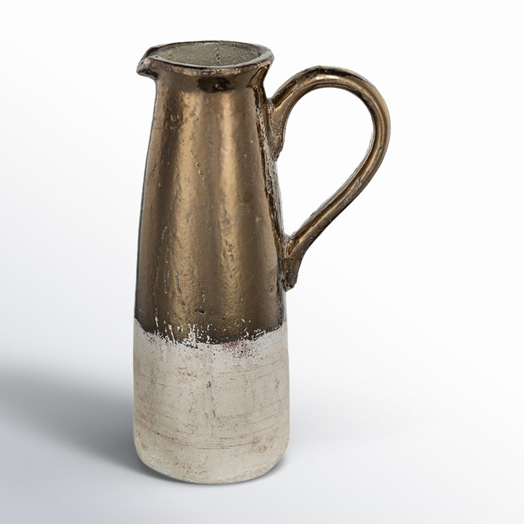 Sienna Brown & Copper Fade Handmade Terracotta Decorative Pitcher