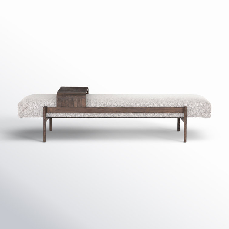 Sienna Vintage Inspired White and Brown Modern Bench