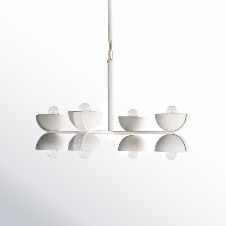 Santorini Hand-Molded 8-Light Matte White Plaster Chandelier