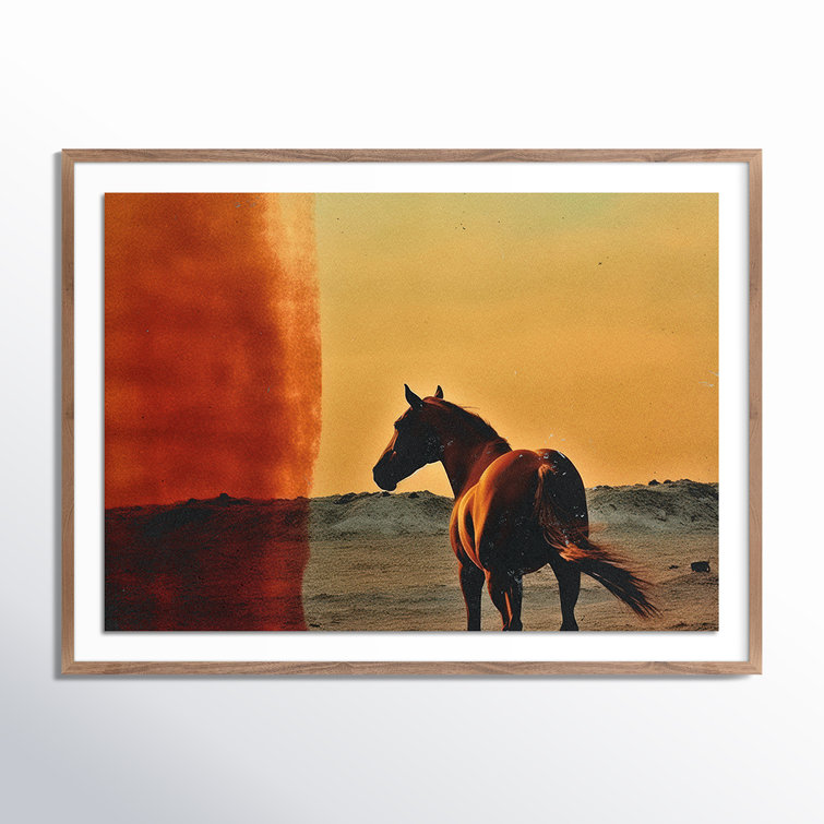 Dark Brown Framed Horse Art Print, 18" x 24"